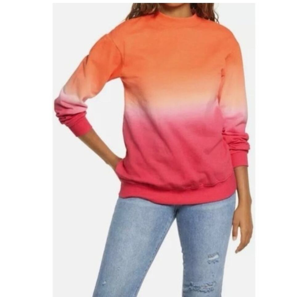 New pink and orange ombre crewneck sweater xs